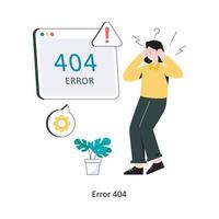 Error 404 flat style design vector illustration. stock illustration