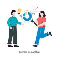 Ilustración de vector de diseño de estilo plano de análisis de idea de negocio. ilustración de stock
