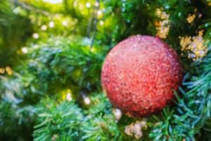 Abstract blurred christmas tree with bokeh light background photo