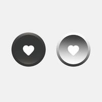 Neumorphic like and heart icon vector