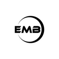 EMB letter logo design in illustration. Vector logo, calligraphy designs for logo, Poster, Invitation, etc.