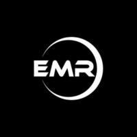 EMR letter logo design in illustration. Vector logo, calligraphy designs for logo, Poster, Invitation, etc.