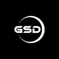 diseño del logotipo de la letra gsd en la ilustración. logotipo vectorial, diseños de caligrafía para logotipo, afiche, invitación, etc. vector