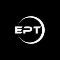 EPT letter logo design in illustration. Vector logo, calligraphy designs for logo, Poster, Invitation, etc.