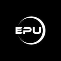 EPU letter logo design in illustration. Vector logo, calligraphy designs for logo, Poster, Invitation, etc.