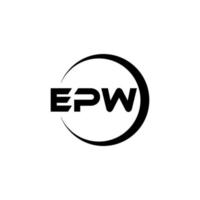 EPW letter logo design in illustration. Vector logo, calligraphy designs for logo, Poster, Invitation, etc.