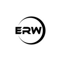 ERW letter logo design in illustration. Vector logo, calligraphy designs for logo, Poster, Invitation, etc.