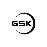 GSK letter logo design in illustration. Vector logo, calligraphy designs for logo, Poster, Invitation, etc.