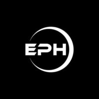 EPH letter logo design in illustration. Vector logo, calligraphy designs for logo, Poster, Invitation, etc.