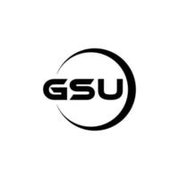 GSU letter logo design in illustration. Vector logo, calligraphy designs for logo, Poster, Invitation, etc.