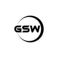 diseño del logotipo de la letra gsw en la ilustración. logotipo vectorial, diseños de caligrafía para logotipo, afiche, invitación, etc. vector