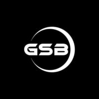 GSB letter logo design in illustration. Vector logo, calligraphy designs for logo, Poster, Invitation, etc.