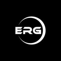 ERG letter logo design in illustration. Vector logo, calligraphy designs for logo, Poster, Invitation, etc.