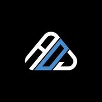 AOJ letter logo creative design with vector graphic, AOJ simple and modern logo in triangle shape.