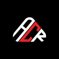 ACR letter logo creative design with vector graphic, ACR simple and modern logo in triangle shape.