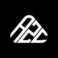 diseño creativo del logotipo de la letra azc con gráfico vectorial, logotipo azc simple y moderno en forma de triángulo. vector