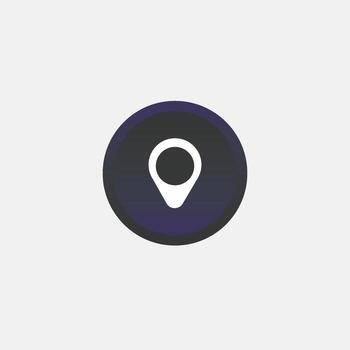 Neumorphic location and pin icon button vector