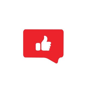 Like icons button with a black and red background vector