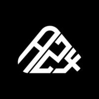 Diseño creativo del logotipo de la letra azx con gráfico vectorial, logotipo simple y moderno de azx en forma de triángulo. vector