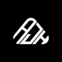diseño creativo del logotipo de la letra ajh con gráfico vectorial, logotipo simple y moderno de ajh en forma de triángulo. vector