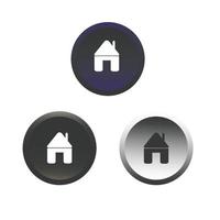 Neumorphic  style homepage icon button vector