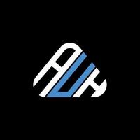 AUH letter logo creative design with vector graphic, AUH simple and modern logo in triangle shape.