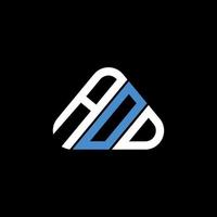 AOD letter logo creative design with vector graphic, AOD simple and modern logo in triangle shape.