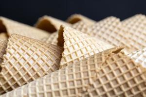 Waffle cones for ice cream photo