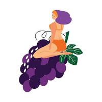 chica con fruta vector