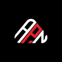 diseño creativo del logotipo de letra apn con gráfico vectorial, logotipo simple y moderno de apn en forma de triángulo. vector