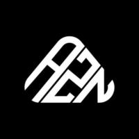 diseño creativo del logotipo de la letra azn con gráfico vectorial, logotipo simple y moderno de azn en forma de triángulo. vector
