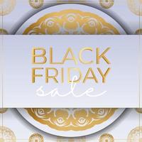 Beige Black Friday advertisement with vintage pattern vector