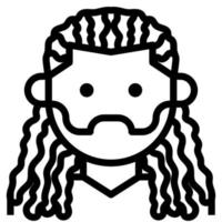 rastas vello facial hombre avatar niño imágenes prediseñadas icono vector