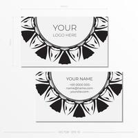 Business card template with black and white design vector