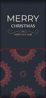 Merry christmas Greyed out postcard design with red ornament. Design poster Happy new year and winter patterns. vector