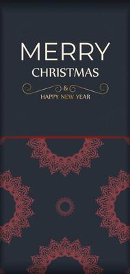 Merry christmas Greyed out postcard design with red ornament. Design poster Happy new year and winter patterns.