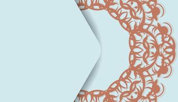 Baner in aquamarine color with luxurious coral ornaments and space for logo or text vector