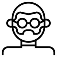 Nerd Avatar Steve Jobs Man Bald Glasses clip art icon vector