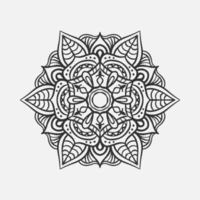 Ornamental round pattern. Black outline mandala on white background. Vector illustration.