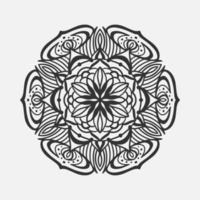 Ornamental round pattern. Black outline mandala on white background. Vector illustration.