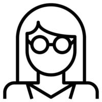 Glasses Wearing Girl Nerd Female Woman Avatar clip art icon vector