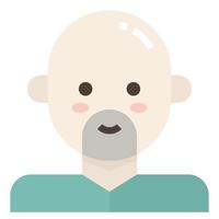 Bald Beard Man Avatar Male clip art icon vector