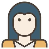 Long Hair Woman Avatar Heart Face clip art icon vector