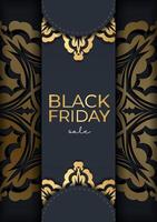 Black friday sale banner with gold and black design vector