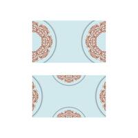 An aquamarine business card with a luxurious coral pattern for your brand. vector