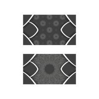 Black business card with luxurious white pattern for your business. vector