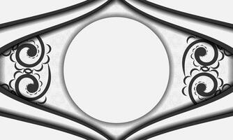 A black and white design with a circular frame vector