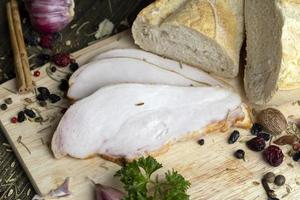 Smoked chicken breast with spices photo