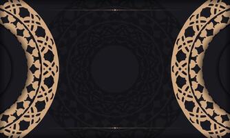 Baner in black with a luxurious brown pattern and space for text vector