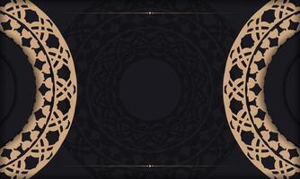 Baner in black with a luxurious brown pattern and space for text vector